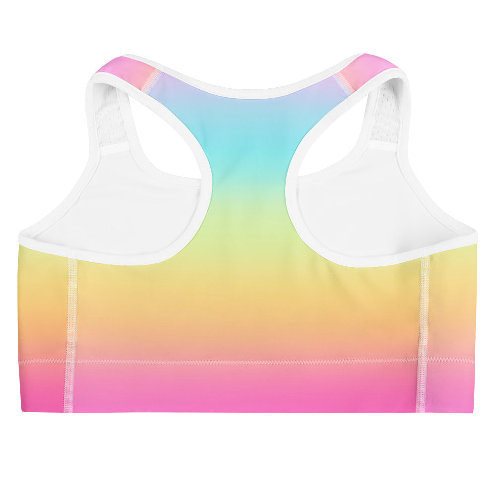Women's Bright Rainbow Quick Drying Sports Bra