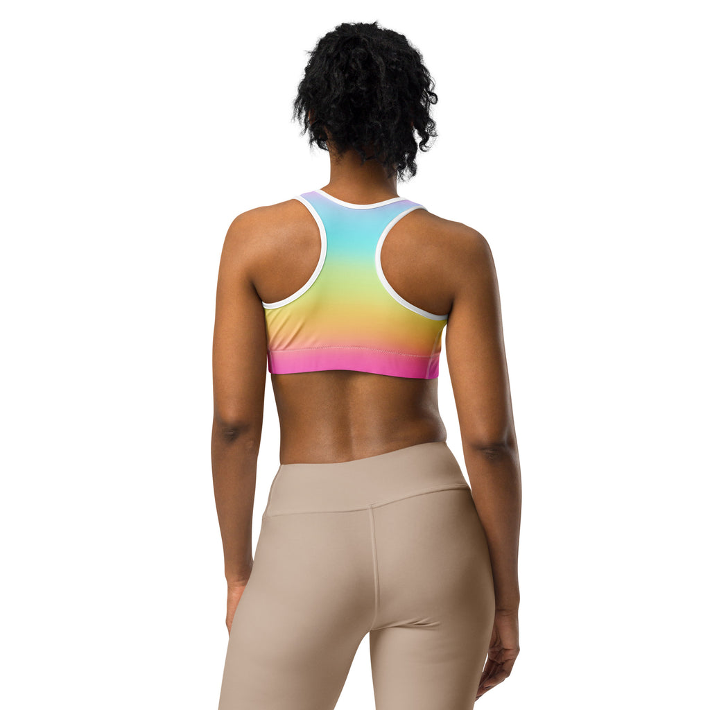 Women's Bright Rainbow Quick Drying Sports Bra