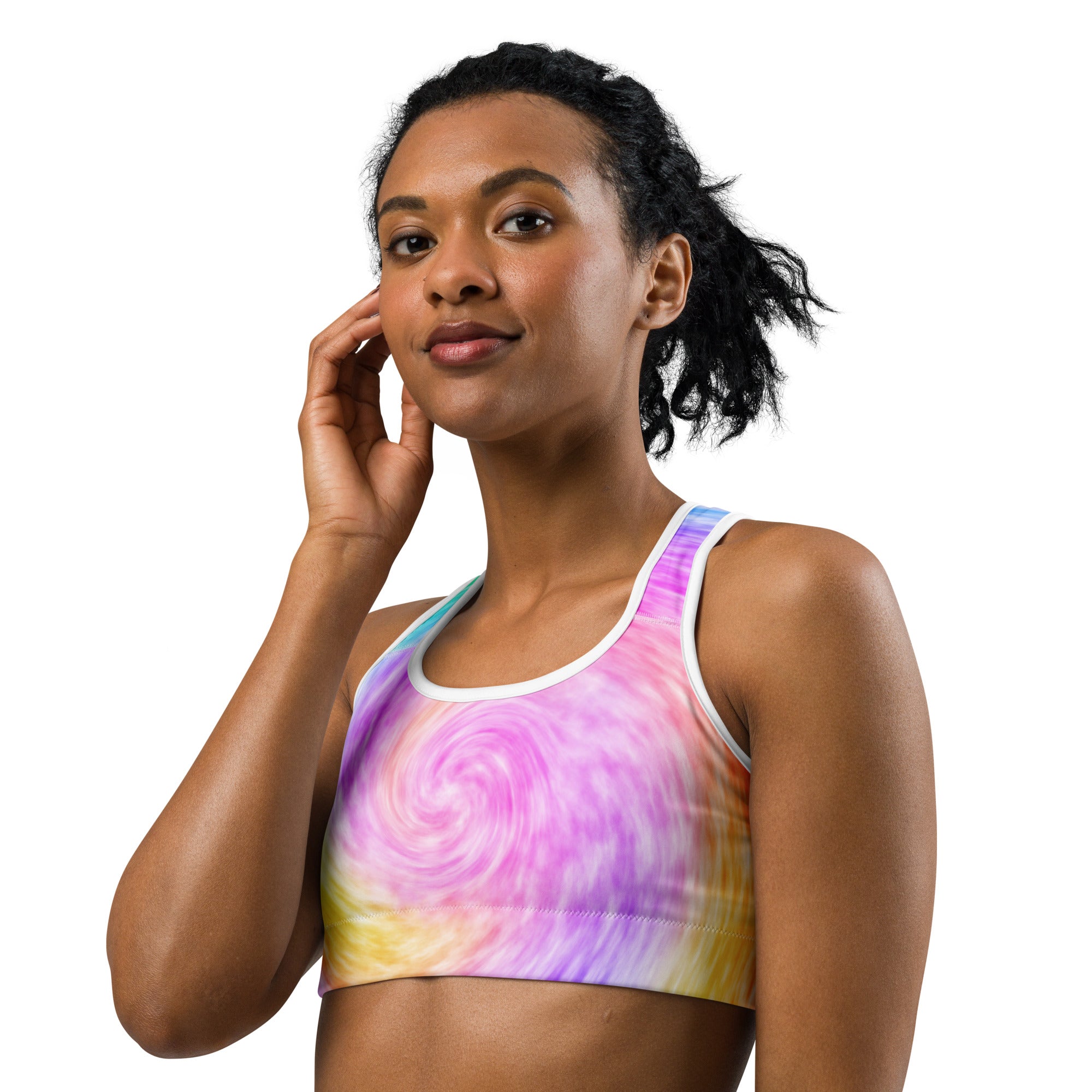 Women's Rainbow Tie Dye Quick Drying Sports Bra