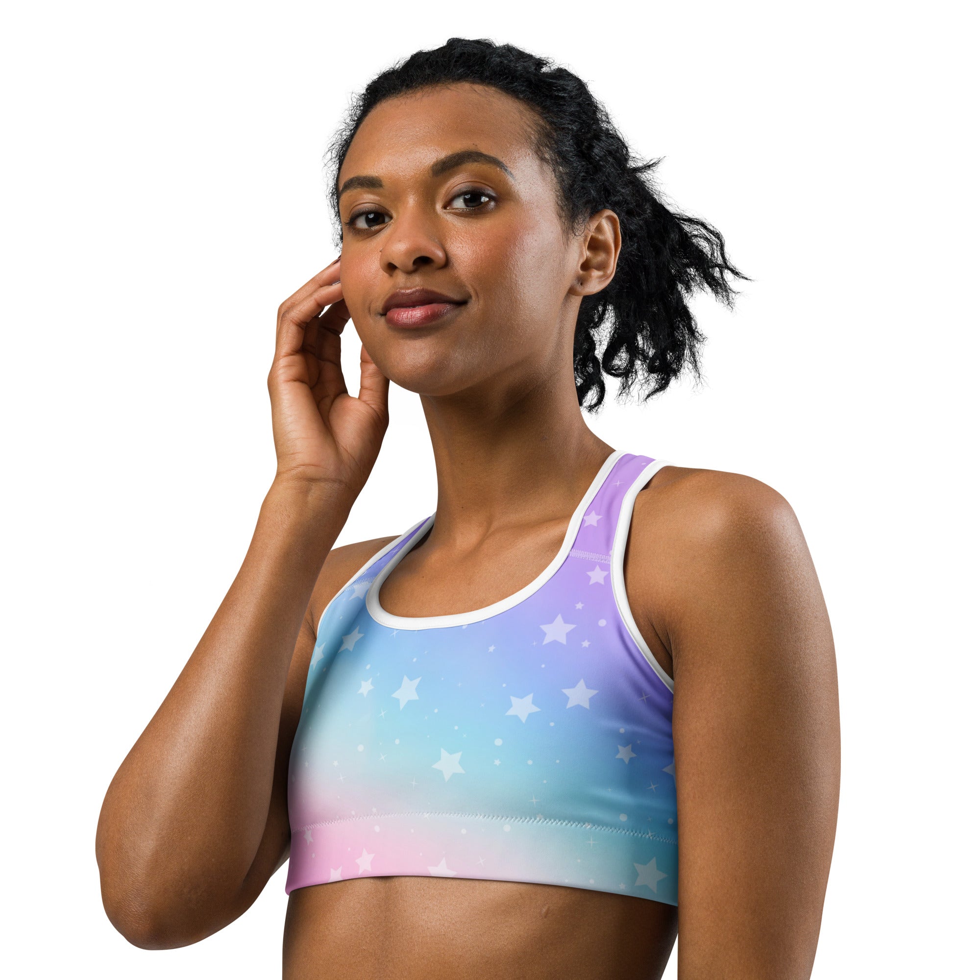 Women's Rainbow Stars Quick Drying Sports Bra