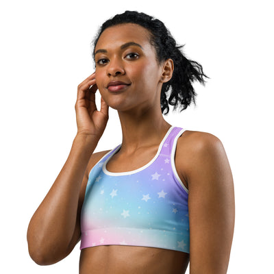 Women's Rainbow Stars Quick Drying Sports Bra