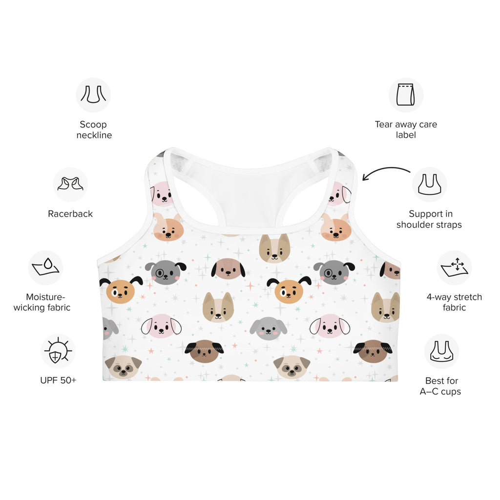 Women's Dog Face Quick Drying Sports Bra