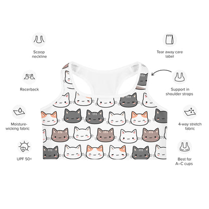 Women's Cute Cat Quick Drying Sports Bra