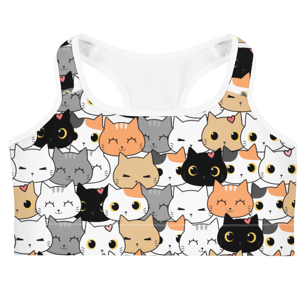 Women's Cat Face Quick Drying Sports Bra