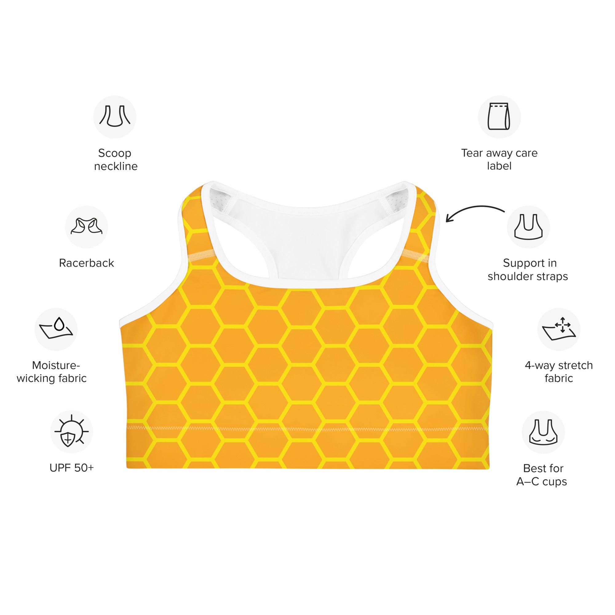 Women's Honeycomb Quick Drying Sports Bra