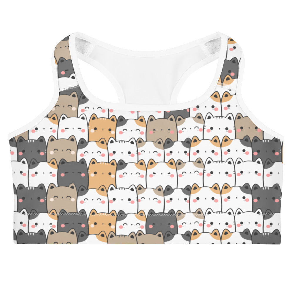 Women's Kawaii Cats Quick Drying Sports Bra