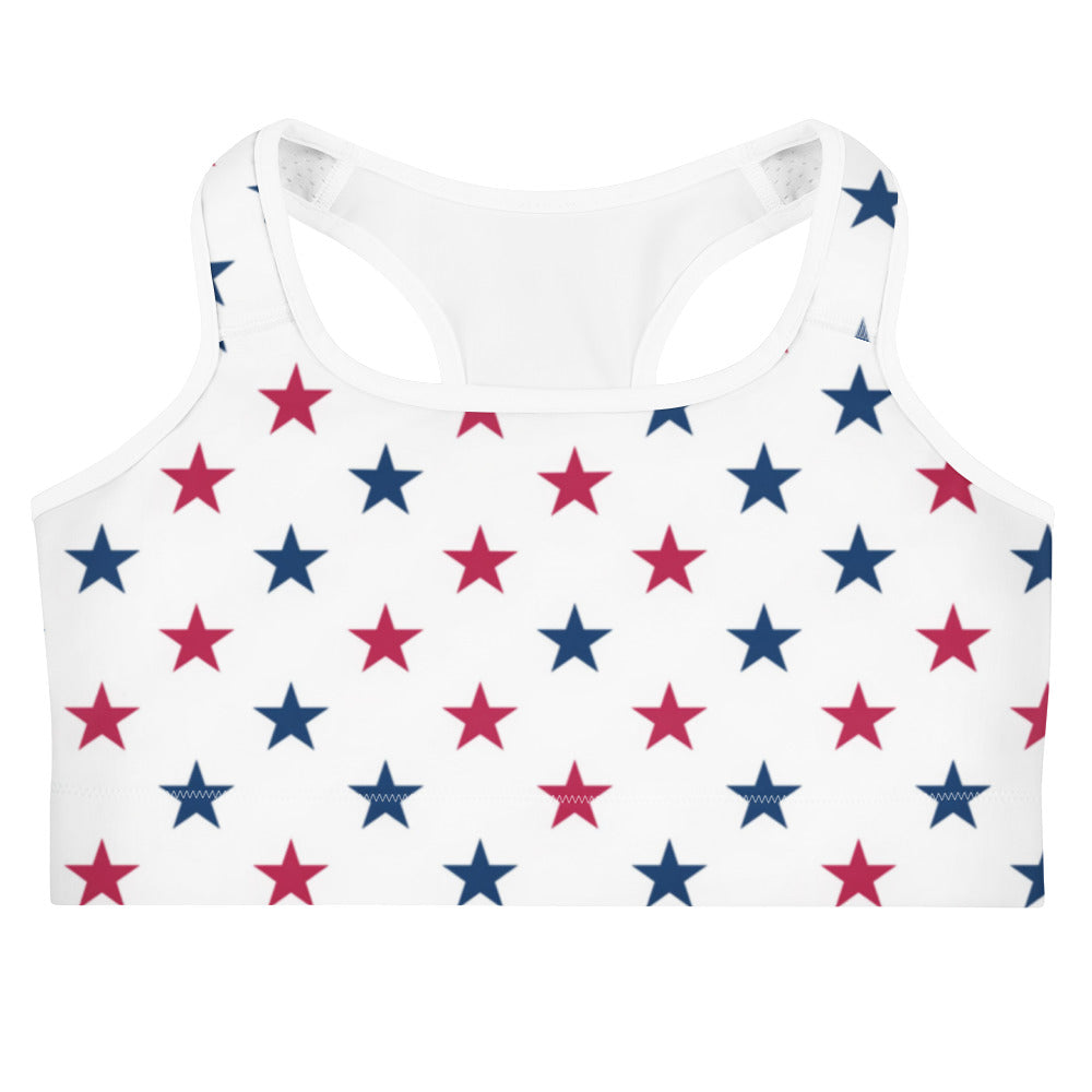 Women's Red & Blue Star Quick Drying Sports Bra
