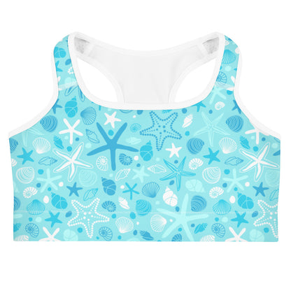 Women's Starfish and Shells Quick Drying Sports Bra