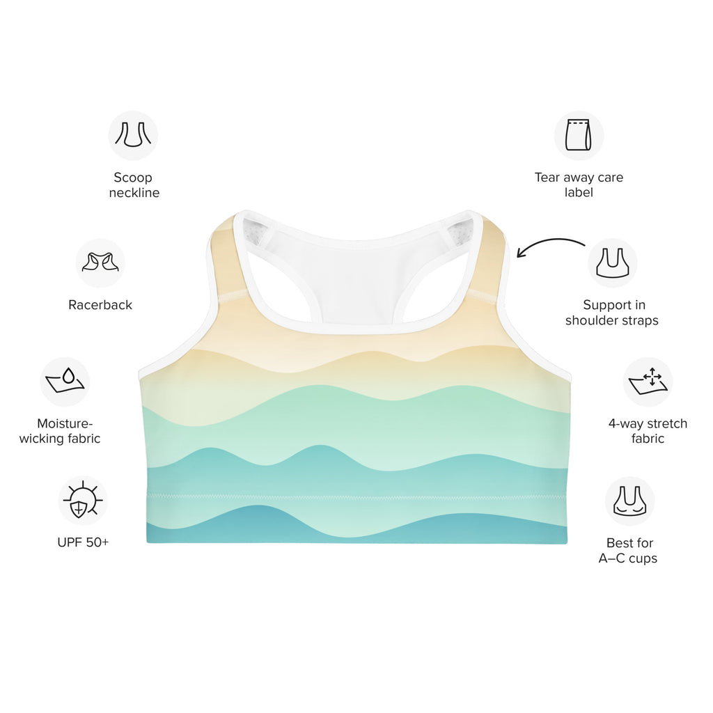 Women's Ocean Wave Quick Drying Sports Bra