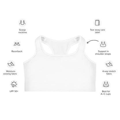Women's White Quick Drying Sports Bra