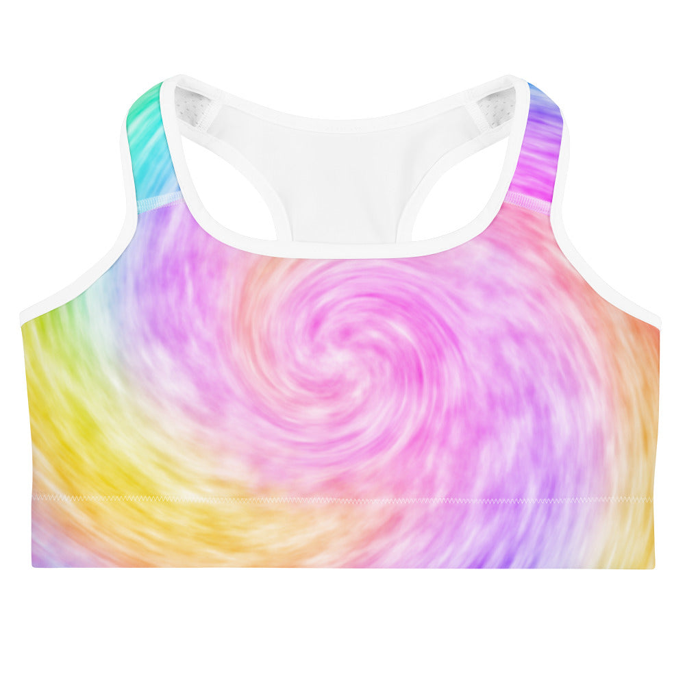 Women's Rainbow Tie Dye Quick Drying Sports Bra