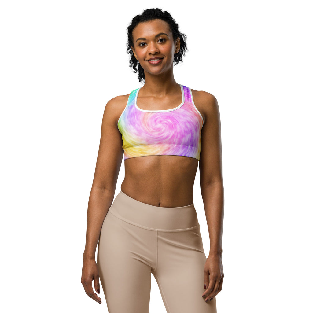Women's Rainbow Tie Dye Quick Drying Sports Bra