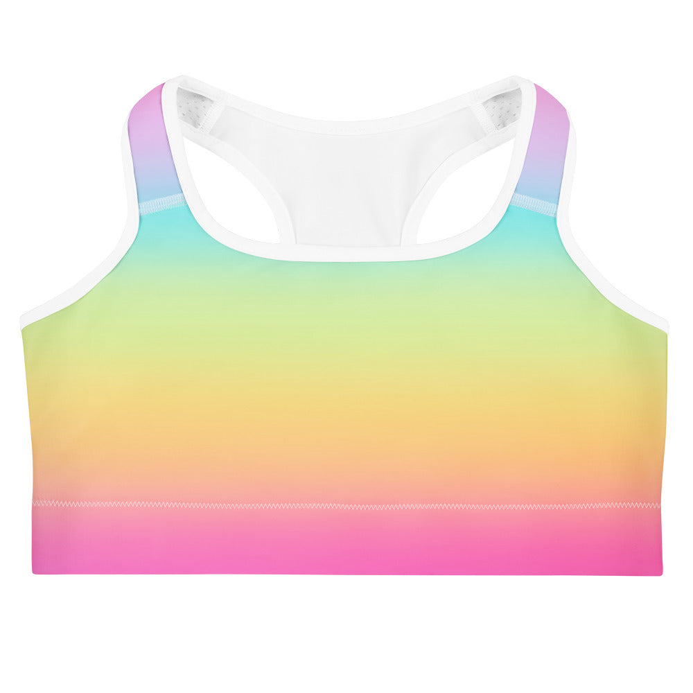 Women's Bright Rainbow Quick Drying Sports Bra