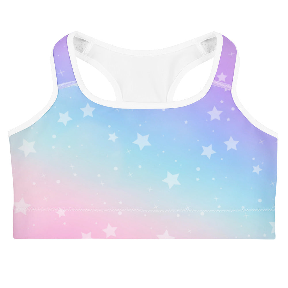 Women's Rainbow Stars Quick Drying Sports Bra