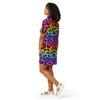 Women's Rainbow Leopard T-Shirt Dress