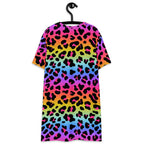 Women's Rainbow Leopard T-Shirt Dress