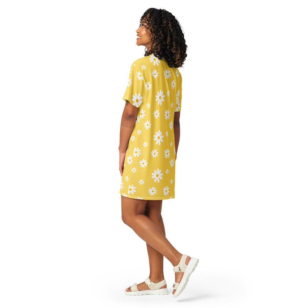 Women's Yellow Daisy T-Shirt Dress