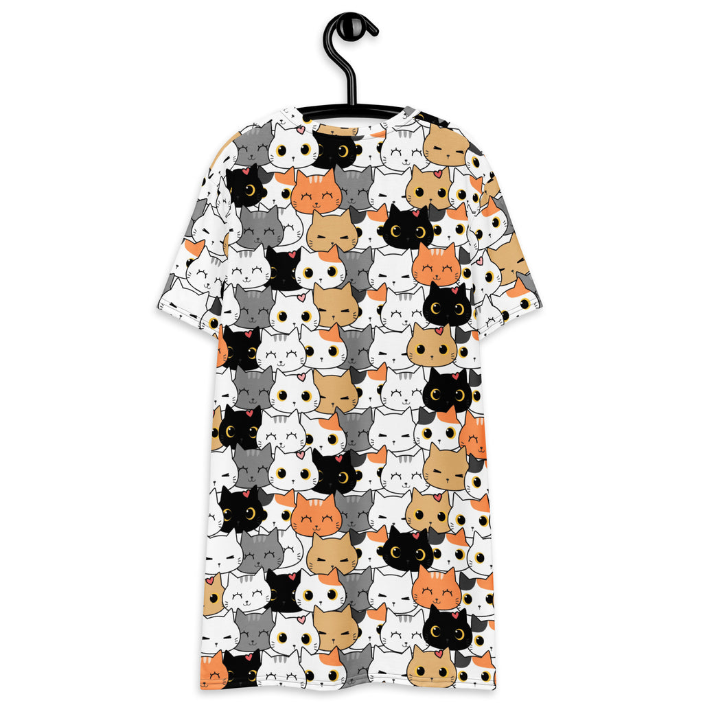 Women's Cat Face T-Shirt Dress