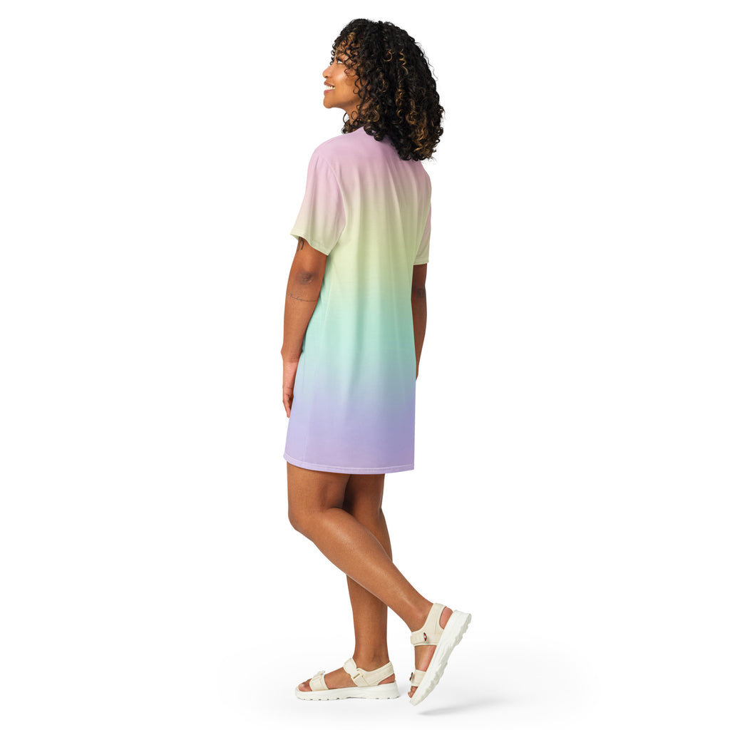 Women's Rainbow Pastel T-Shirt Dress