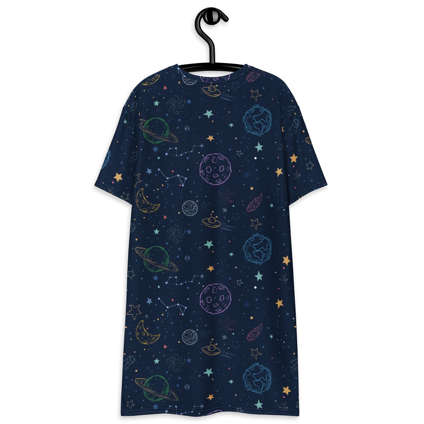 Women's Colorful Galaxy Space T-Shirt Dress