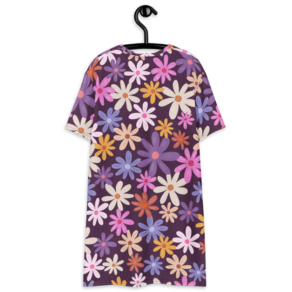 Women's Retro Floral T-Shirt Dress