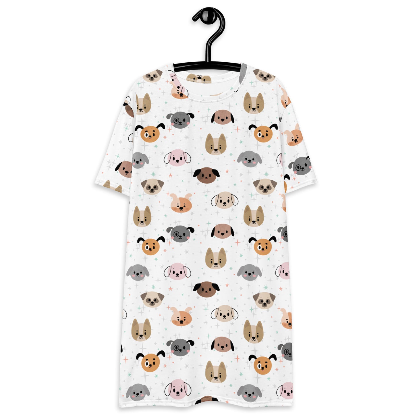 Women's Dog Face T-Shirt Dress