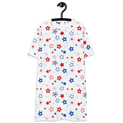 Women's Red & Blue Stars USA T-Shirt Dress