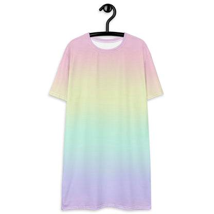 Women's Rainbow Pastel T-Shirt Dress