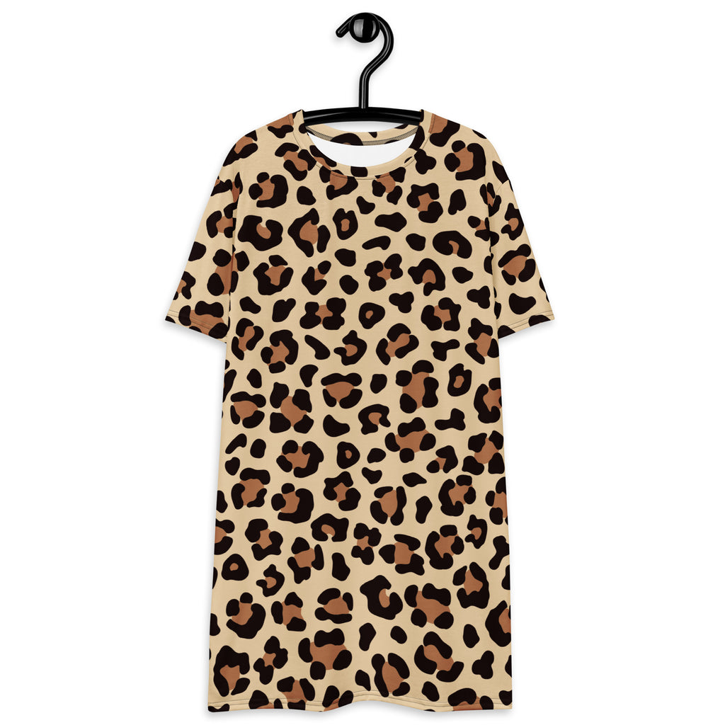Women's Leopard Print T-Shirt Dress