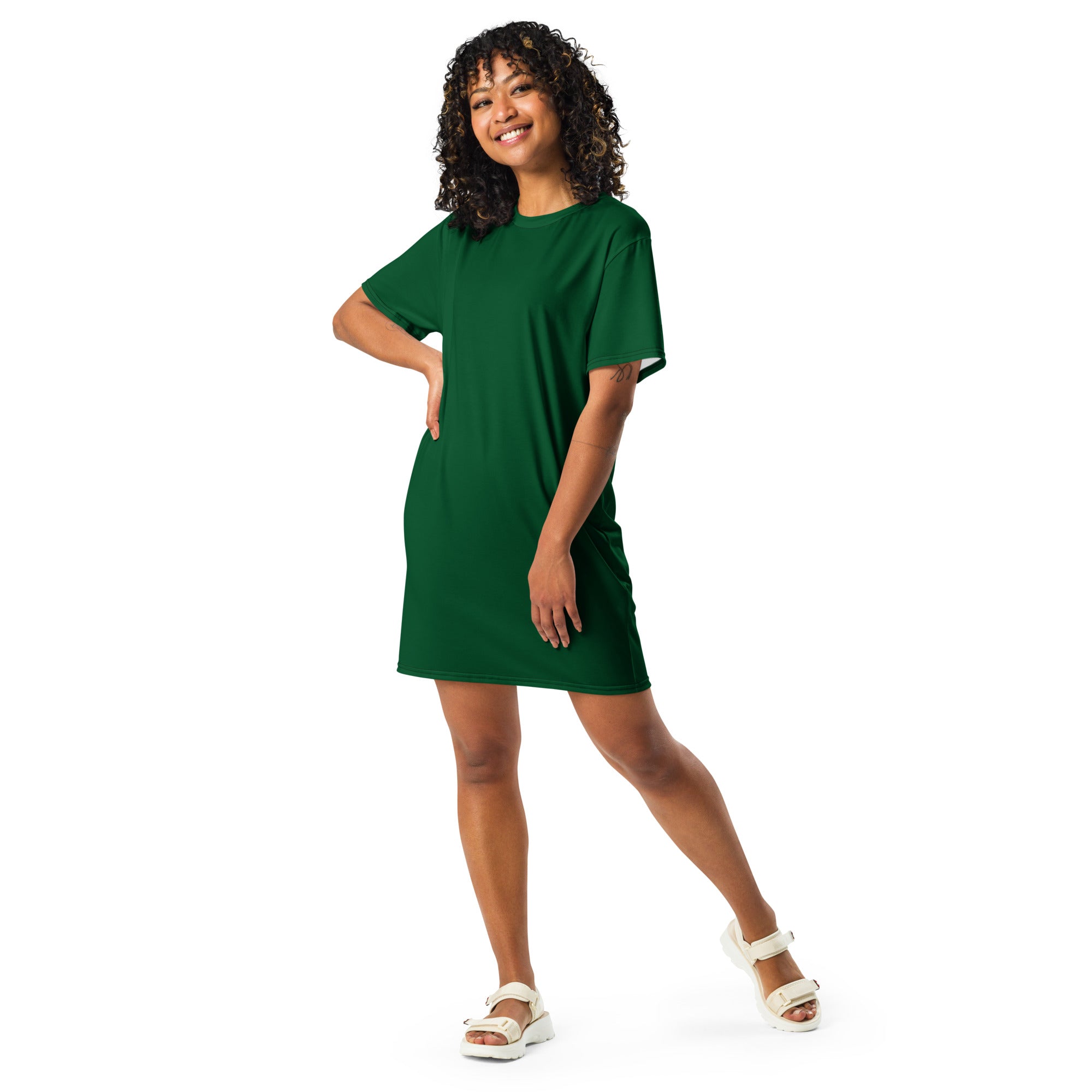 Women's Dark Green T-Shirt Dress
