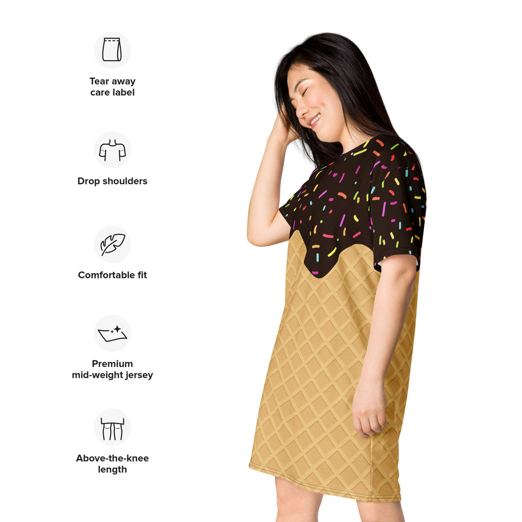 Women's Ice Cream Cone T-Shirt Dress