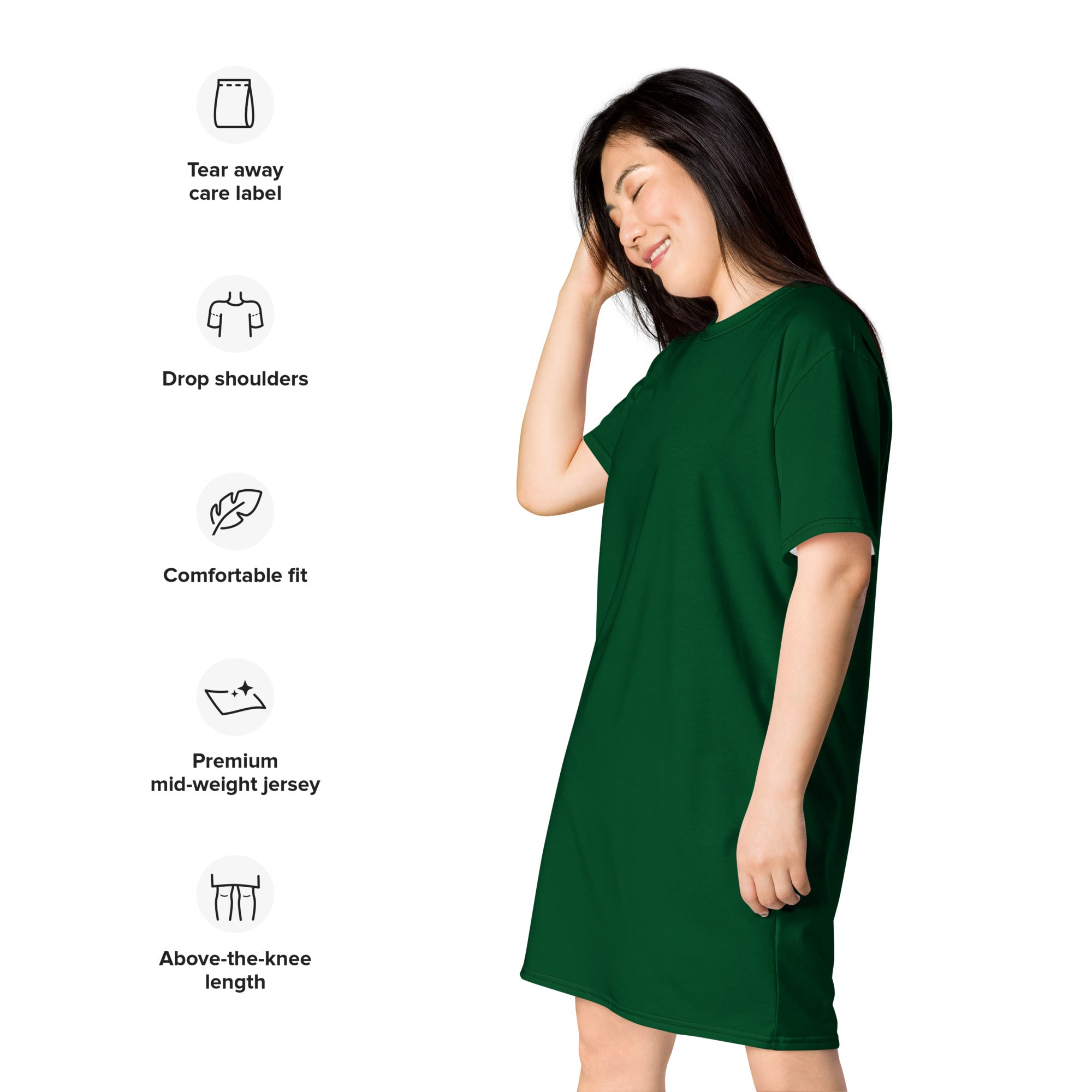 Women's Dark Green T-Shirt Dress