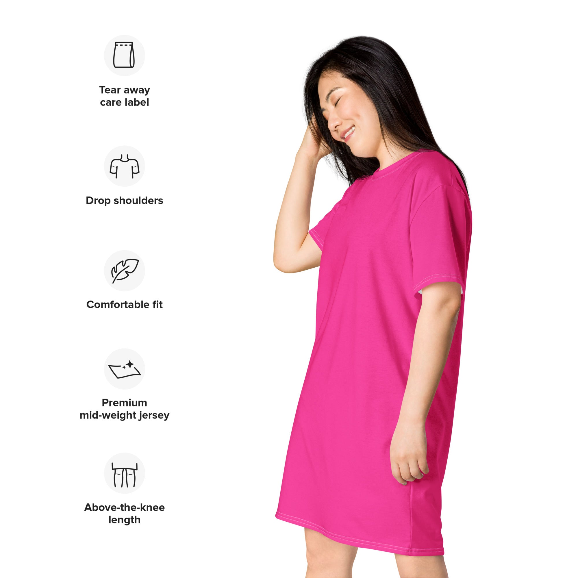 Women's Hot Pink T-Shirt Dress