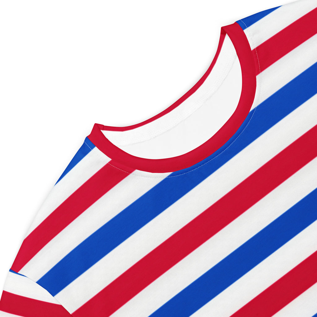 Women's Red, White & Blue Striped T-Shirt Dress