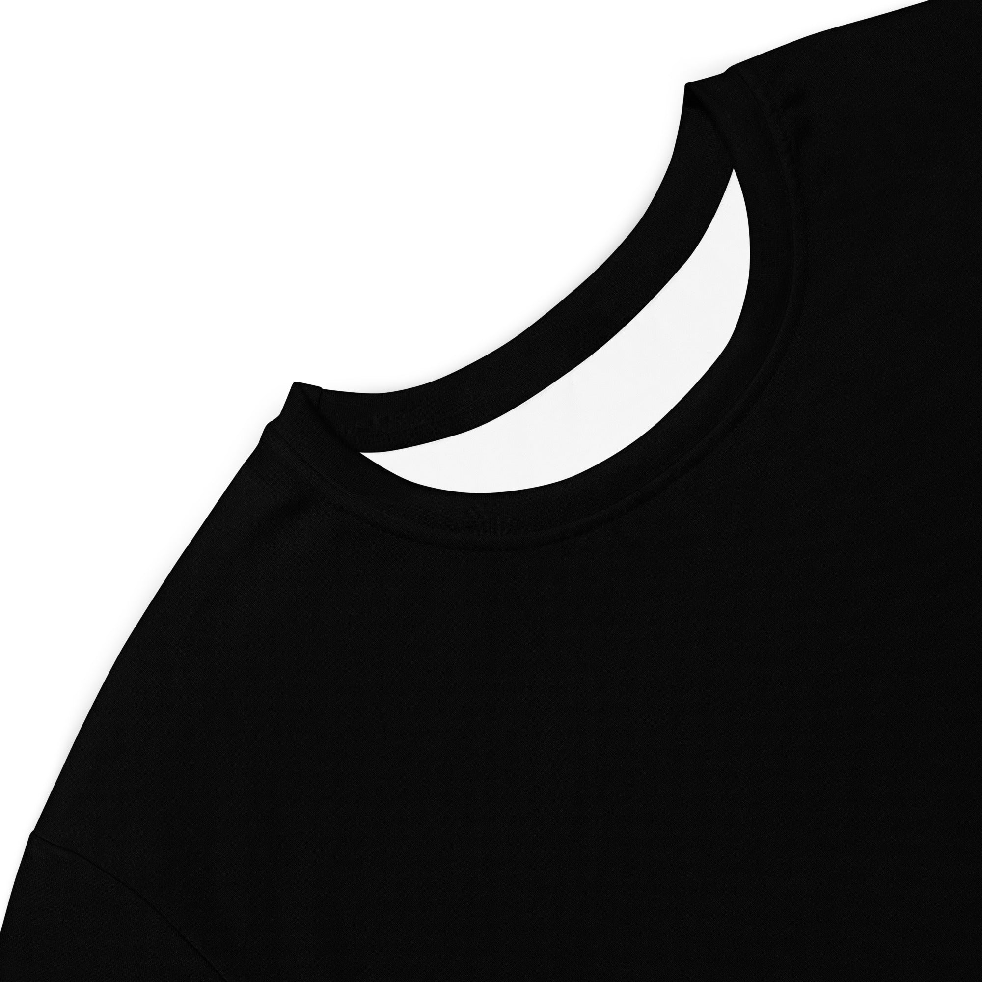 Black cotton women’s t-shirt dress with a simple round neckline and comfortable casual fit