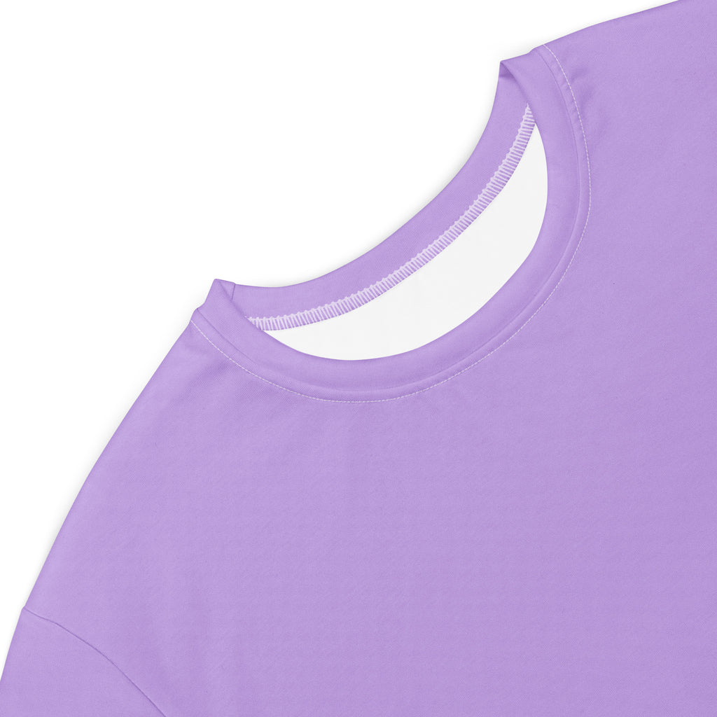 Women’s lavender purple t shirt dress made of soft plain cotton with a neatly stitched crew neck