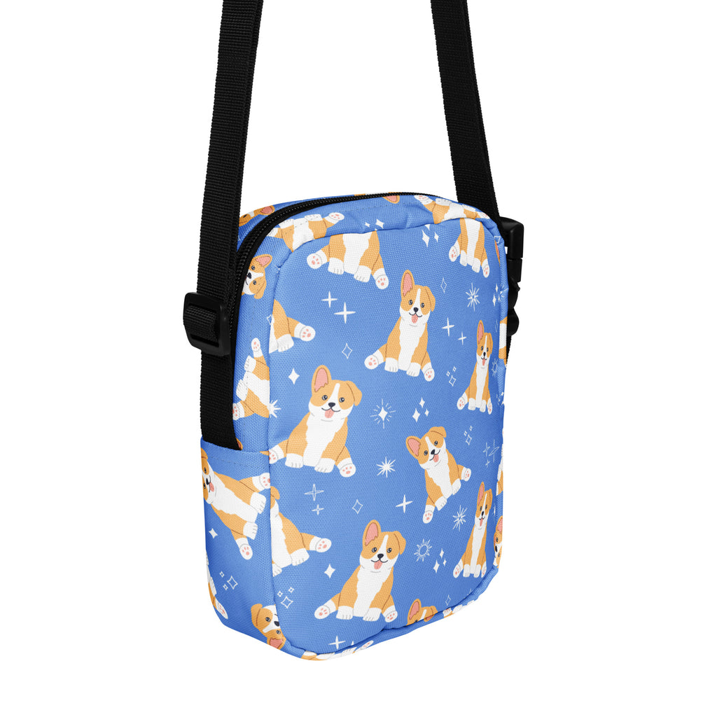 Girls Blue Corgi Crossbody Purse