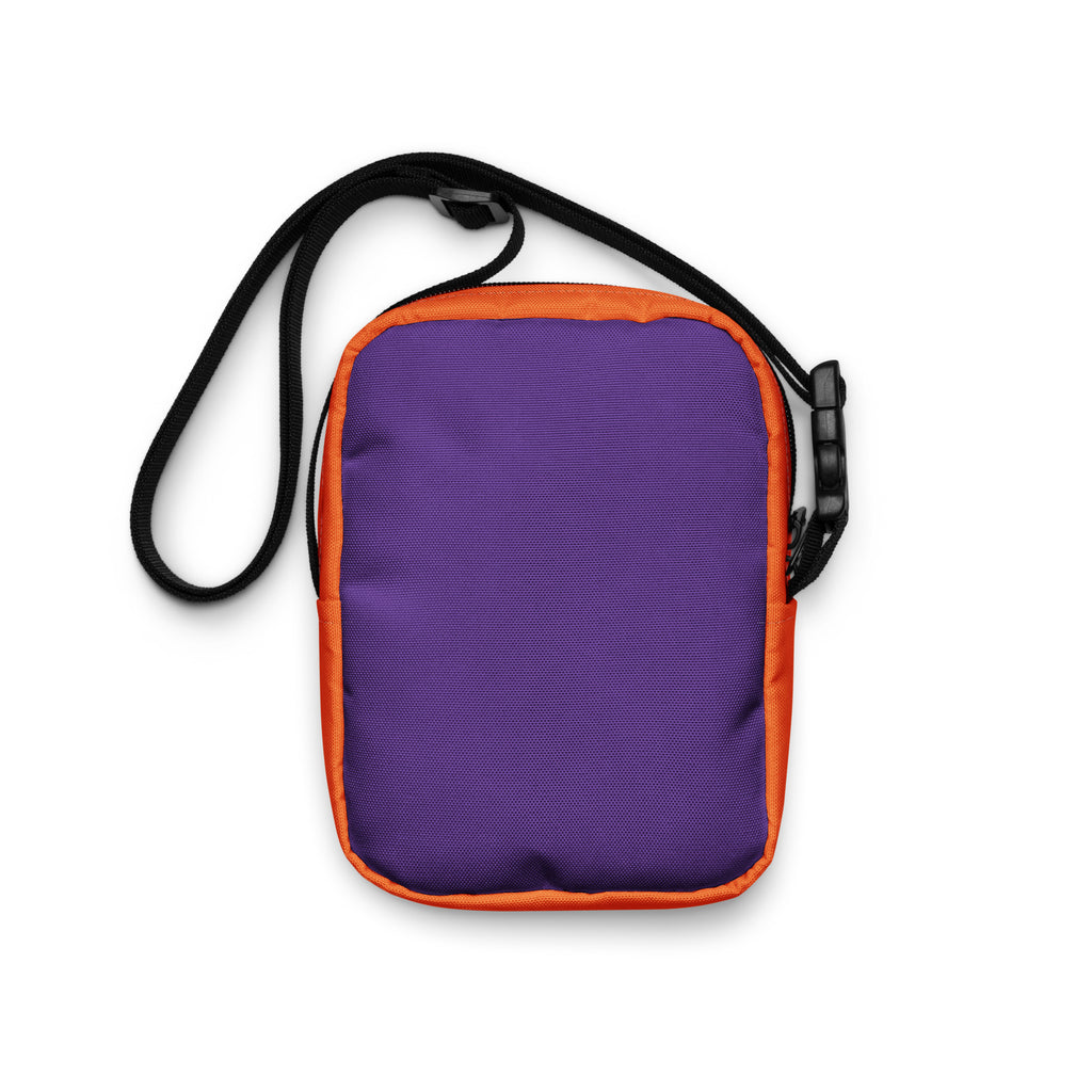 Purple & Orange Halloween Crossbody Bag – Water Resistant Mini Purse With Adjustable Strap & Pockets