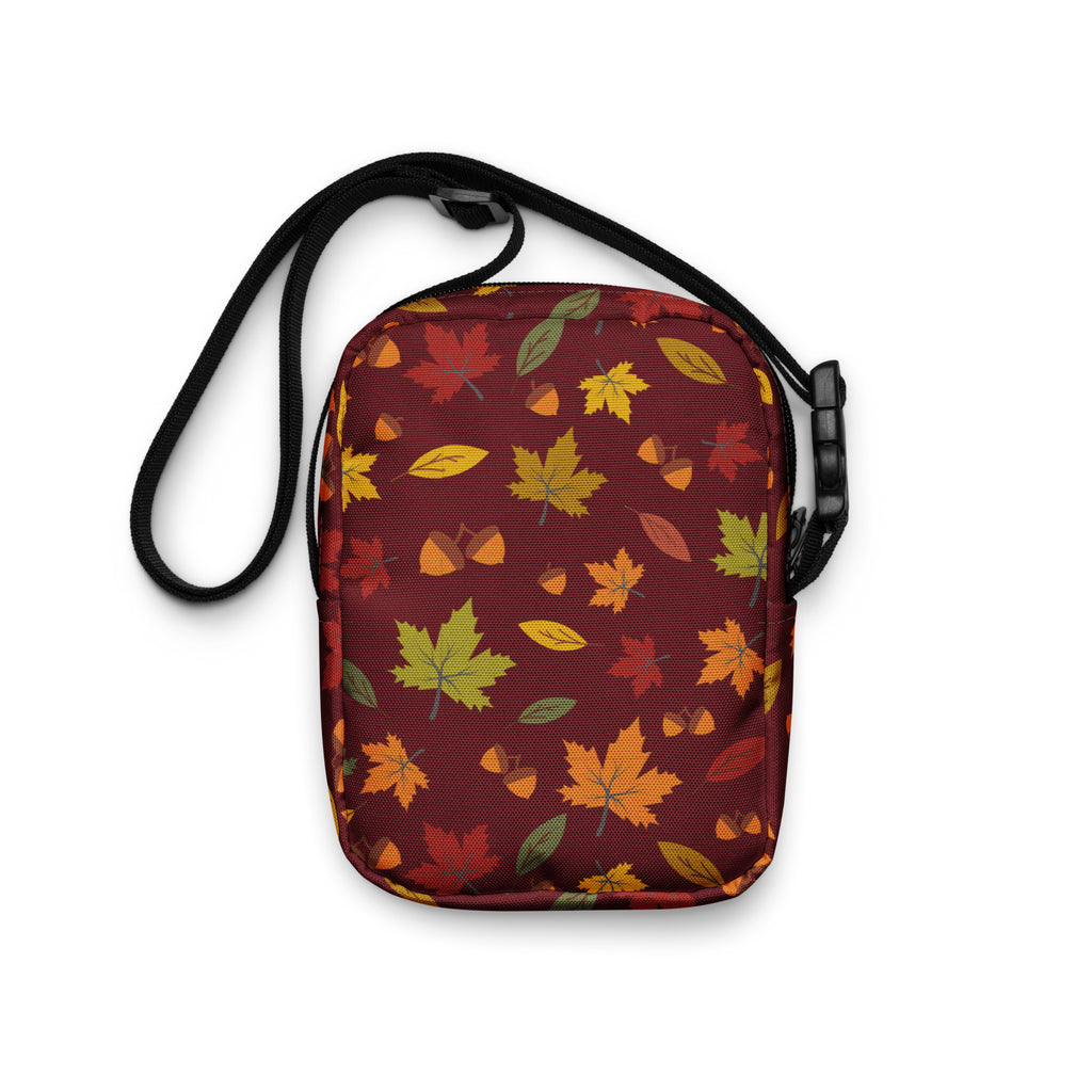 Autumn Maple Leaves Crossbody Bag – Water Resistant Mini Purse With Adjustable Strap & Pockets
