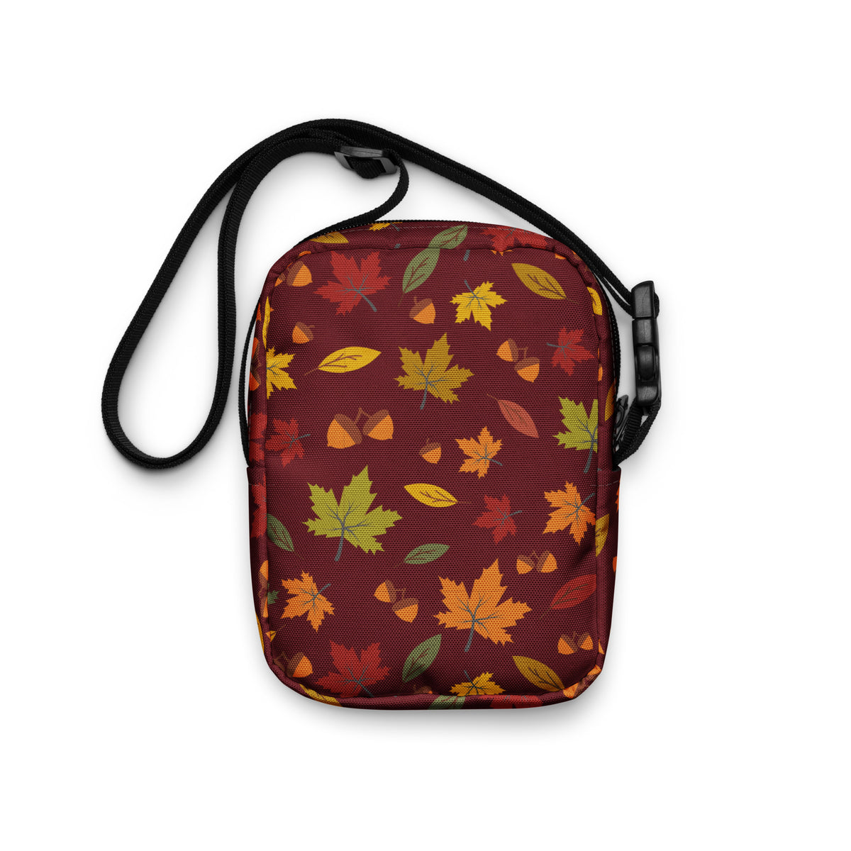 Autumn Maple Leaves Crossbody Bag – Water Resistant Mini Purse With Adjustable Strap & Pockets