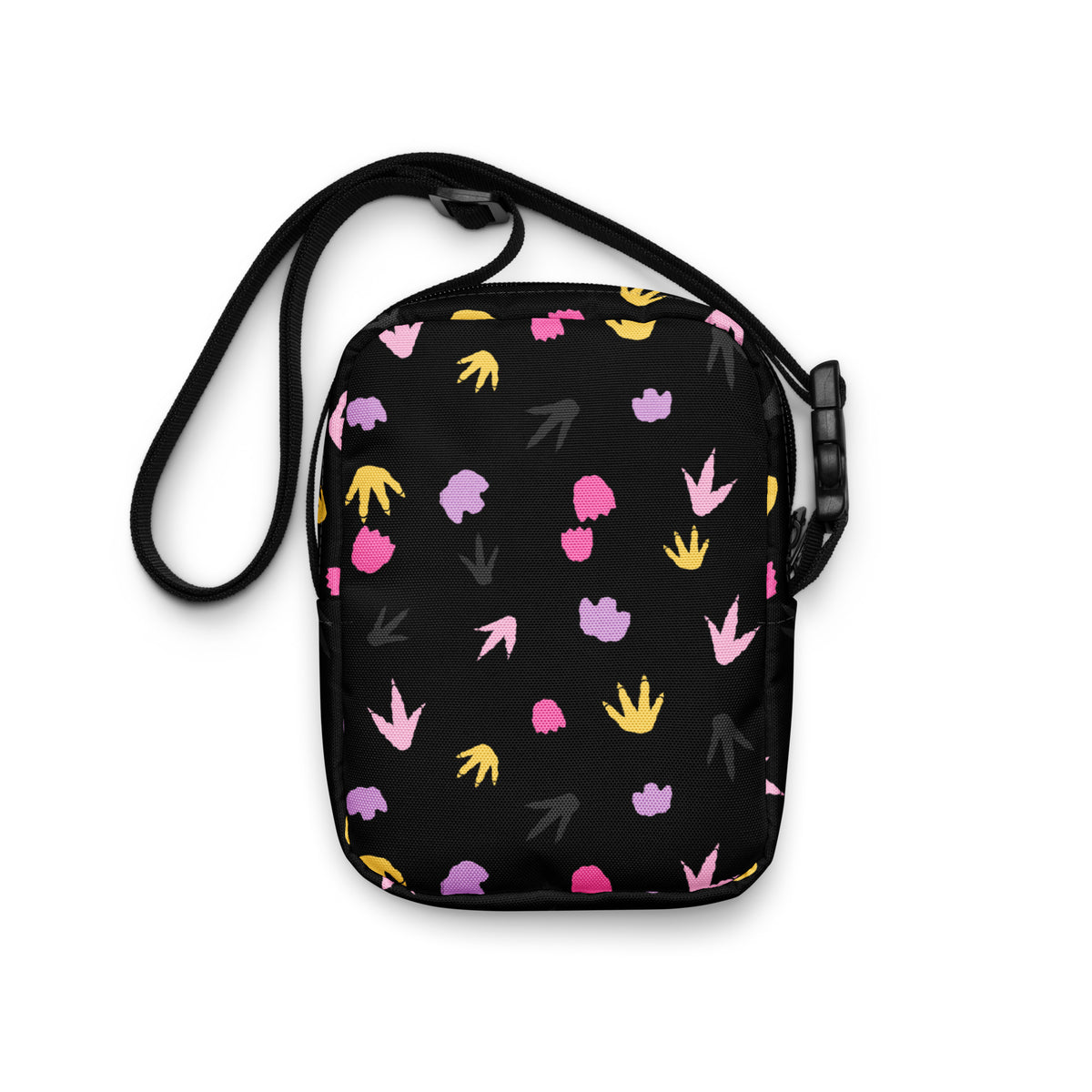 Girls Colorful Dinosaur Footprints Crossbody Bag – Water Resistant Mini Purse With Adjustable Strap & Pockets