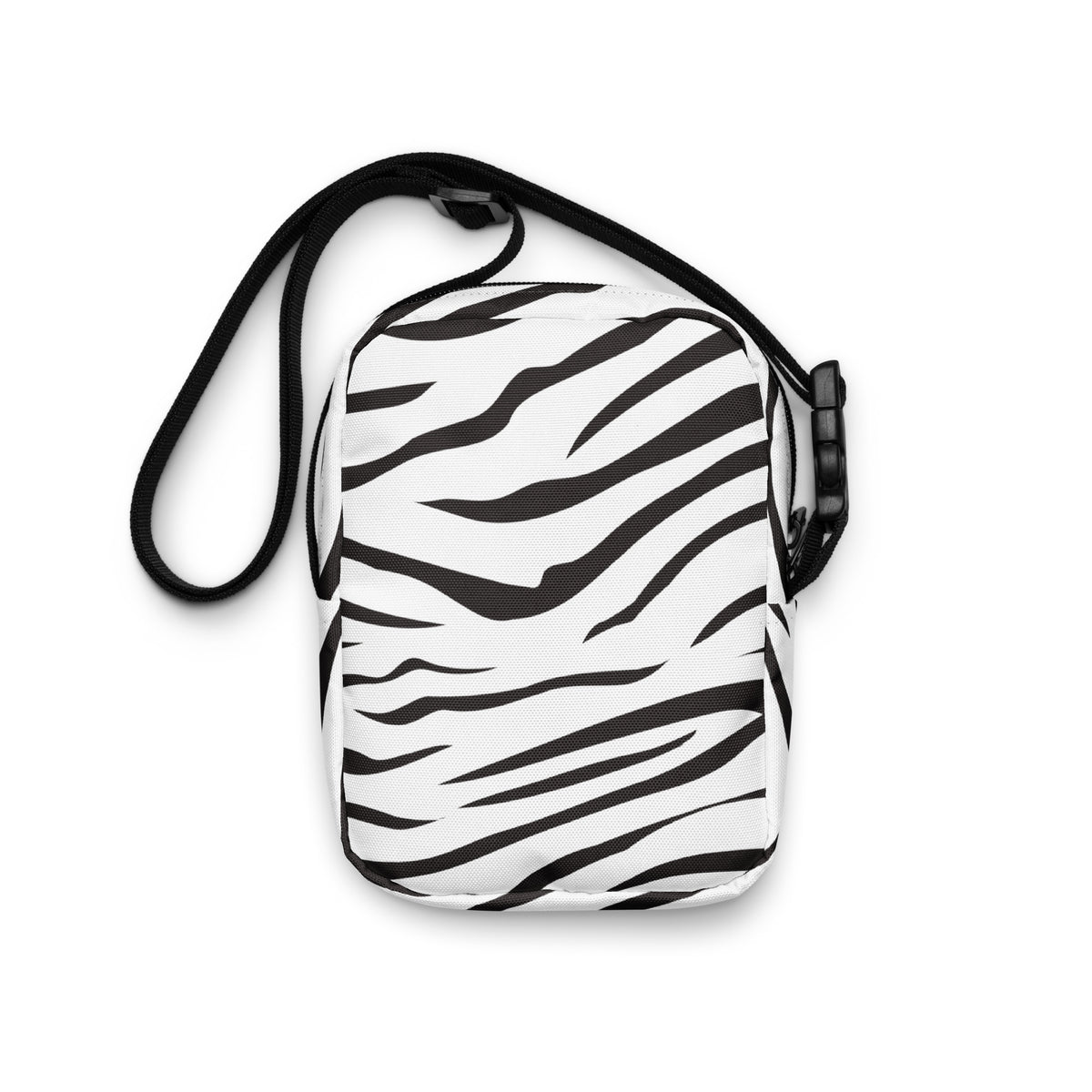 Zebra Print Crossbody Bag – Water Resistant Mini Purse With Adjustable Strap & Pockets