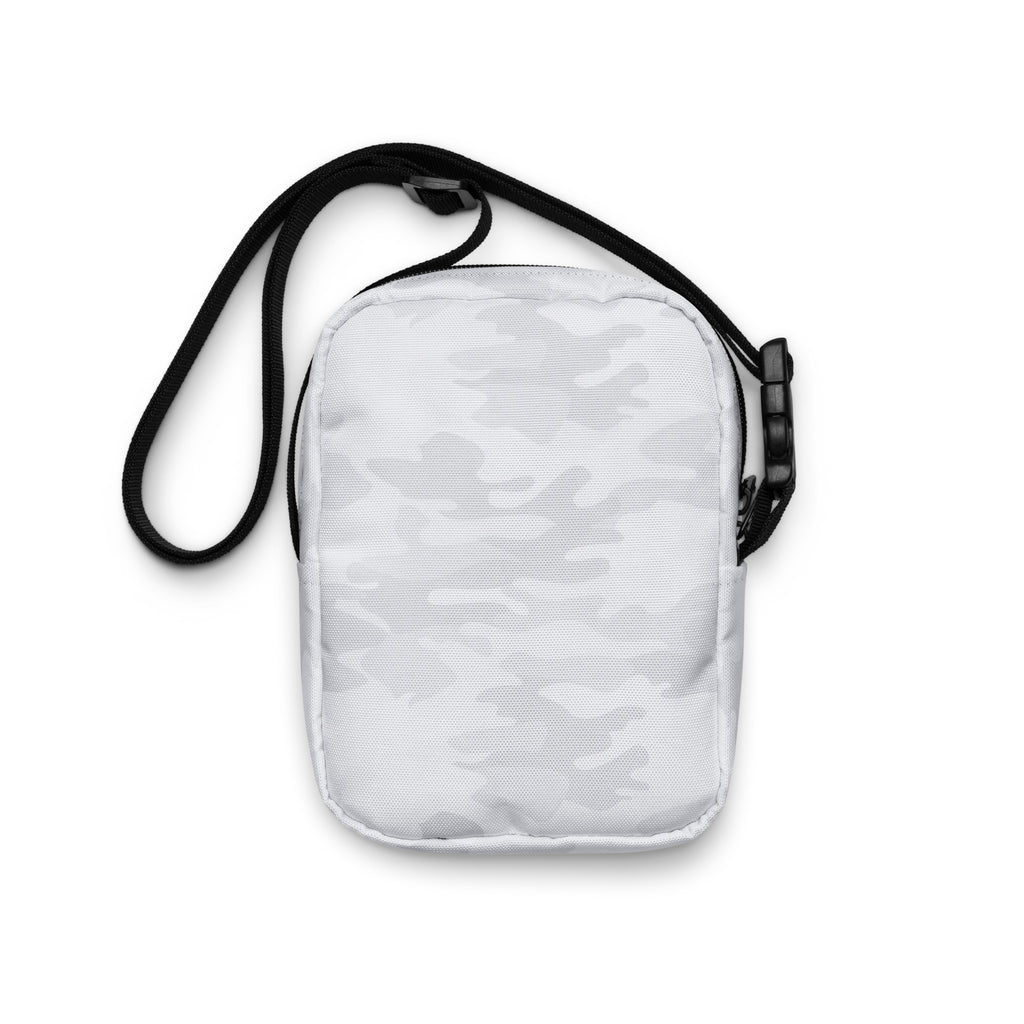 White Camouflage Crossbody Bag – Water Resistant Mini Purse With Adjustable Strap & Pockets