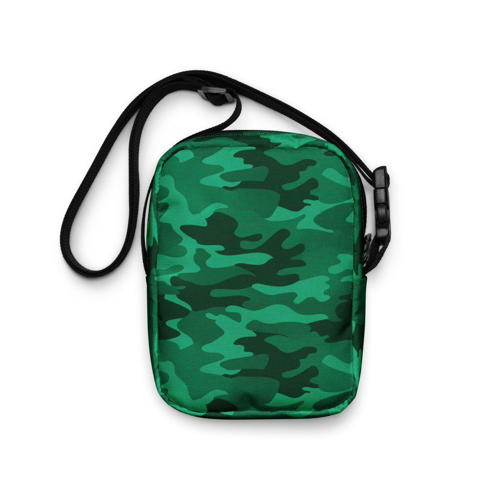 Green Camouflage Crossbody Bag – Water Resistant Mini Purse With Adjustable Strap & Pockets