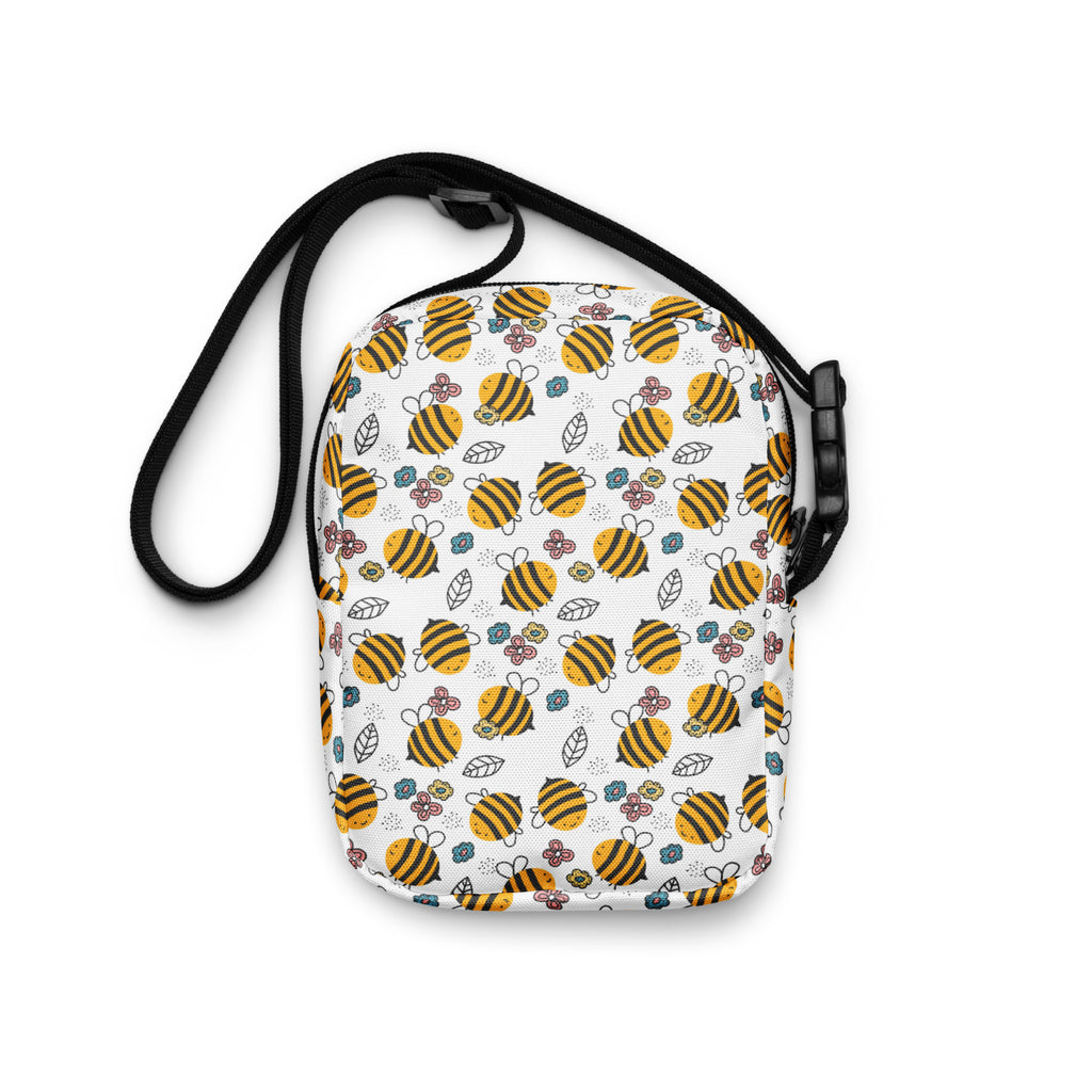 Girls Floral Yellow Bumblebee Crossbody Bag – Water Resistant Mini Purse With Adjustable Strap & Pockets