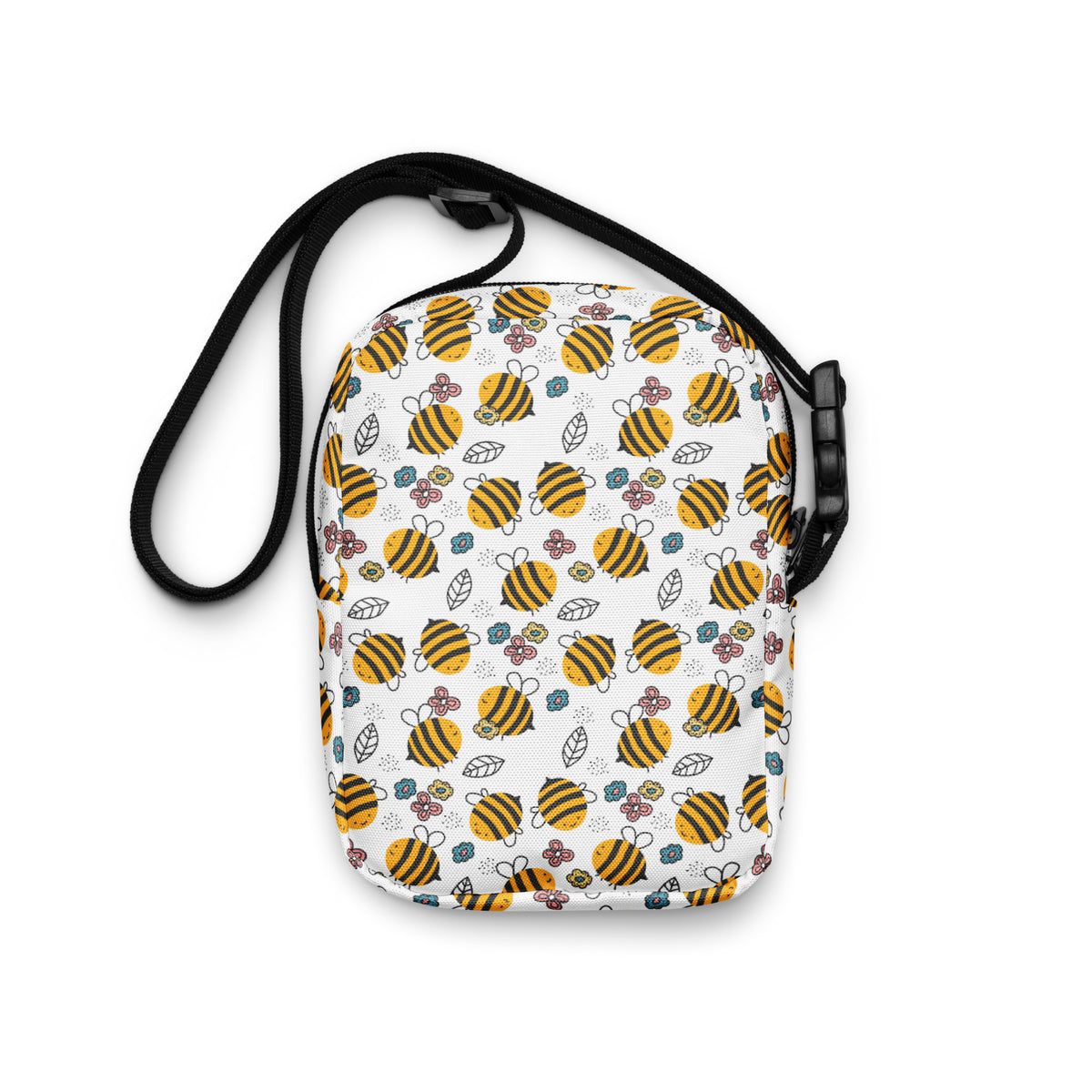 Girls Floral Yellow Bumblebee Crossbody Bag – Water Resistant Mini Purse With Adjustable Strap & Pockets
