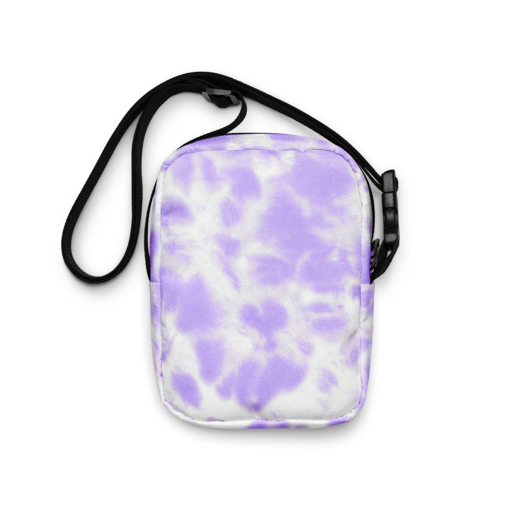 Purple Tie Dye Crossbody Bag – Water Resistant Mini Purse With Adjustable Strap & Pockets