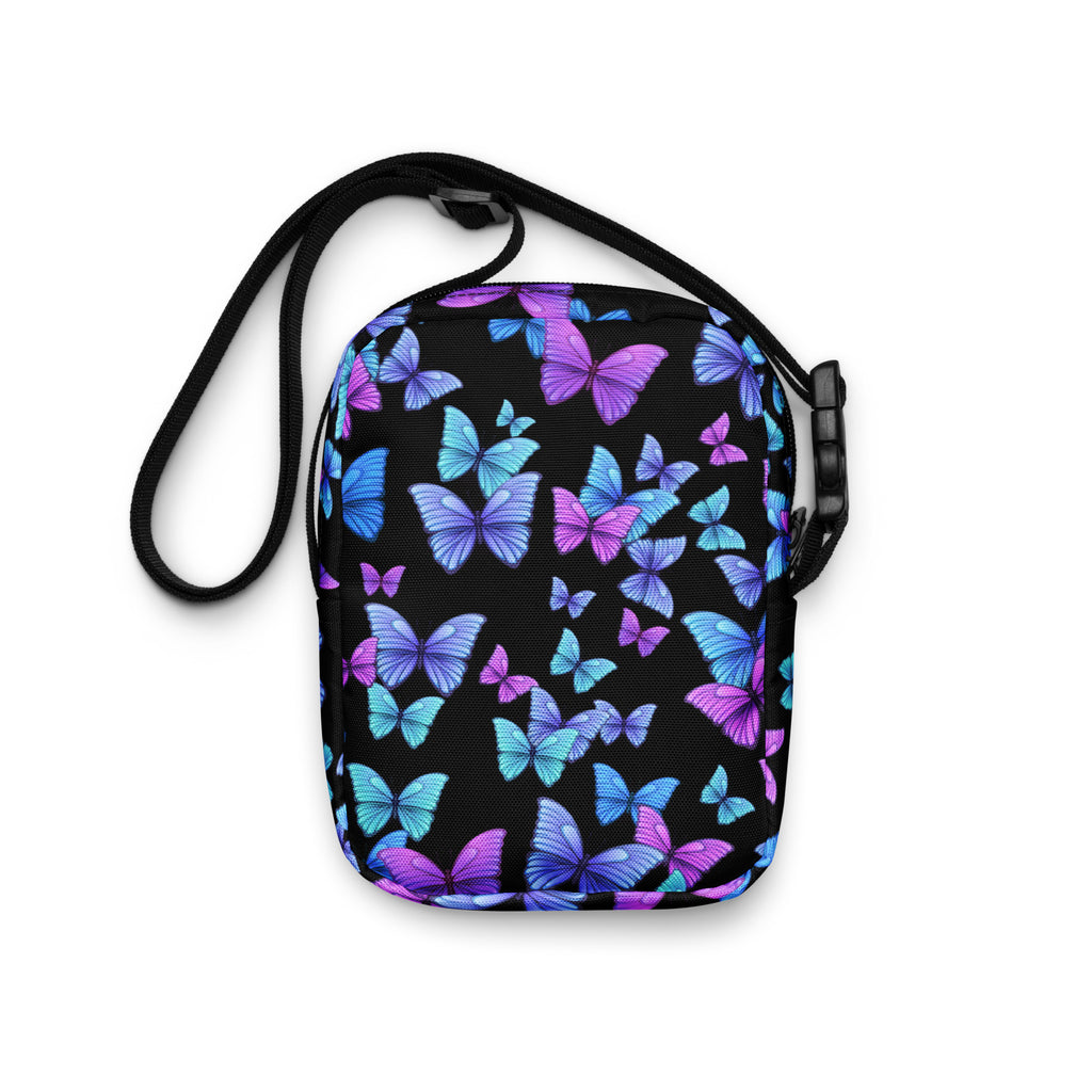 Vibrant Butterfly Crossbody Bag – Water Resistant Mini Purse With Adjustable Strap & Pockets