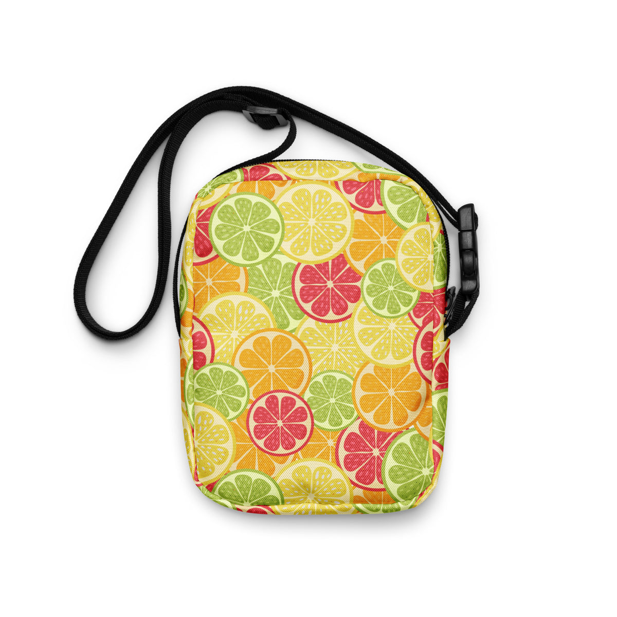 Citrus Fruit Slices Crossbody Bag – Water Resistant Mini Purse With Adjustable Strap & Pockets