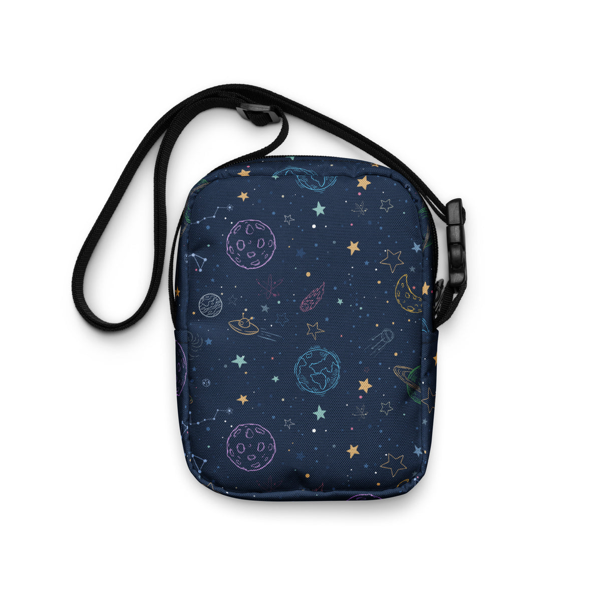 Outer Space Galaxy Crossbody Bag – Water Resistant Mini Purse With Adjustable Strap & Pocket